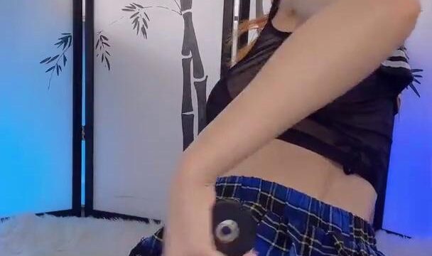 Amouranth School Girl Outfit Strip Pussy Vibrator Onlyfans Video